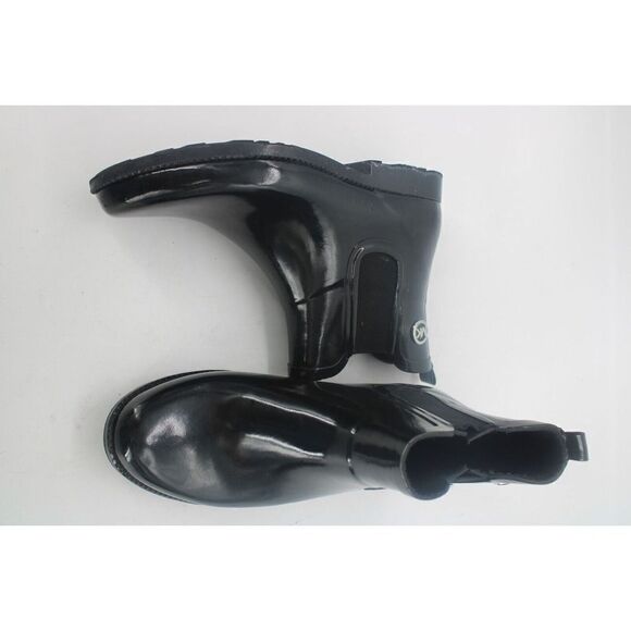 Michael Kors Women's Black Short Rubber Rain Boot Chelsea Ankle  Size 10 M - Picture 2 of 12